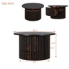 RISOKEYS 30.5" Round Coffee Table - Farmhouse Coffee Table with a Drawer and Vertical Slat Base for Living Room - 3 of 4