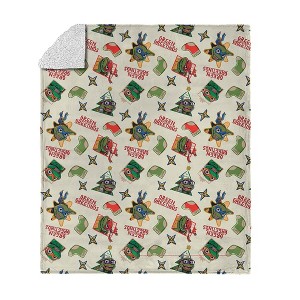 Nickelodeon Teenage Mutant Ninja Turtles Silk Touch Faux Shearling Throw Blanket - 1 of 4