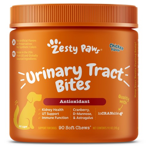 Zesty Paws Cranberry Supplement Bites Chicken 90ct Target