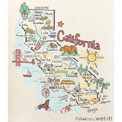 Wet it By Fishkiss State Washcloth - California