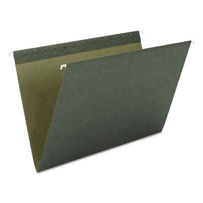 Smead Hanging File Folders Untabbed 11 Point Stock Letter Green 25/Box 64010