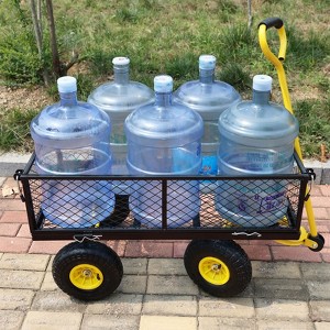 Kumasinova Garden Wagon Cart with 550 lbs Capacity,Removable Sides,Tools Cart with 10" Pneumatic Tires for Yard,Farm,Lawn,Outdoor Transport - 1 of 4