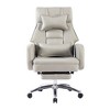 PDTEND High Back Swivel PU Leather Ergonomic Office Chair with Lumbar Support and Headrest (155° Recline) - 4 of 4