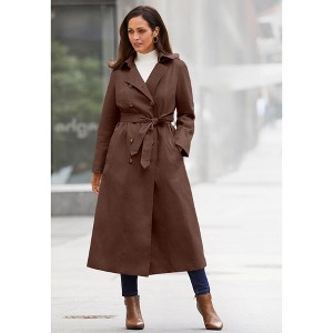 Jessica London Double Breasted Long Trench Raincoat - 1 of 4