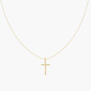 Bearfruit Jewelry Sterling Silver 18K Gold Plated Ariel Cross Necklace - 1 of 4