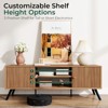 COMHOMA TV Stand for 55/60/65 Inch TVs, Retro Brown TV Console with Fluted Door Cabinets, Open Adjustable Shelve Storage - 4 of 4