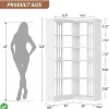 72.8"H 5-Tier Corner Bookcase, L-Shaped Wooden Tall Shelf for Living Room & Home Office - 2 of 4