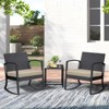 Aoodor Patio Chair Cushions Set of 2, Water Resistant Outdoor Seat Cushions with Handle and Ties, Square Corner Cushions for Patio Furniture - 2 of 4