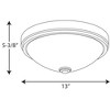Progress Lighting, Linen Collection, 1-Light Flush Mount, Brushed Nickel, White Linen Glass, Steel, 13" Width, 5.38" Height - 2 of 3