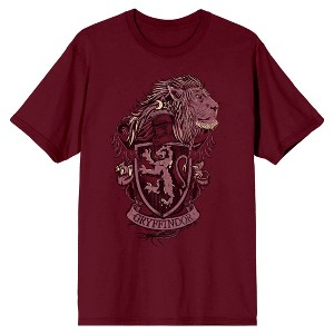 Harry Potter Gryffindor House Crest Men's Cardinal Red T-shirt - 1 of 2
