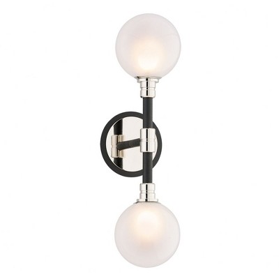 Troy Lighting Andromeda 2 - Light Wall Light in  Carbide Black Clear Frosted Shade