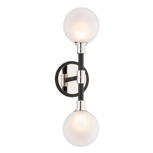 Troy Lighting Andromeda 2 - Light Wall Light in  Carbide Black Clear Frosted Shade - 1 of 1