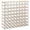 vidaXL Solid Pinewood Wine Rack - Large Capacity for 72 Wine Bottles - Beige, Galvanized Steel Frame, Easy Assembly - Ideal for Home Decor and Gift - 3 of 4
