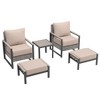 Sonkuki Outdoor Furniture Set Patio Conversation Sofa with Coffee Table Set, All-Weather PE Rattan Couch with Cushion - 2 of 4
