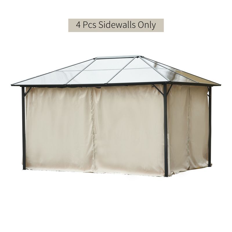 Outsunny Universal Gazebo Sidewall Set with 4 Panels, Hooks and C-Rings Included for Pergolas & Cabanas, 5 of 9