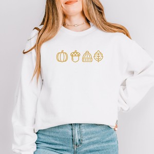 Simply Sage Market Embroidered Fall Icons Sweatshirt - 1 of 4