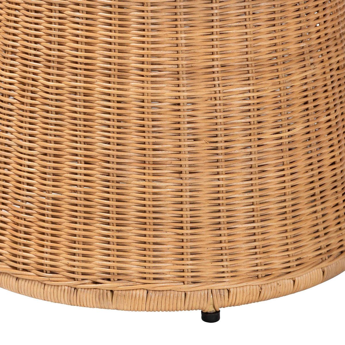 bali & pari Caroline Round Natural Rattan End Table Light Honey - thumbnail 8