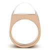 Slickblue Women's Rose Gold IP Plated Brass Ring with White Synthetic Stone - Elegant Solitaire Design, Size 5-7 - 4 of 4
