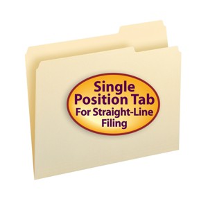 Smead File Folder, Letter, 1/3-Cut Tab Right Position, Letter Size, Manila, 100 Per Box (10333) - 1 of 4