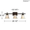 Possini Euro Design Varra Rustic Industrial Wall Light Bronze Hardwire 26 1/2" 3-Light Fixture Bell Mercury Glass Shade for Bedroom Bathroom Vanity - 4 of 4