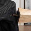 MYINDA Oversized Footrest, Corduroy Upholstery with Wooden Legs, Removable Ottoman for Entryway, Living Room, Sofa Supplemental Seating - 4 of 4