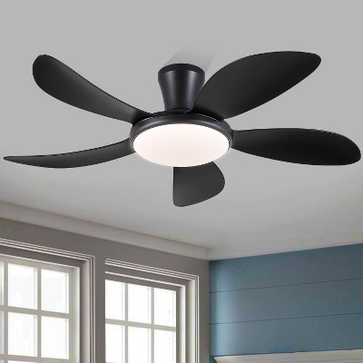 Kviflon 48 Inch Modern LED Ceiling Fans with Quiet Reversible DC Motor, Dimmable 3 Colors 6 Speeds
