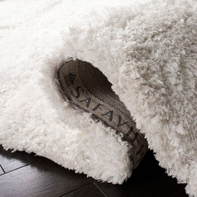 Ivory Hand-Tufted Rectangular Shag Area Rug, 3' x 5'