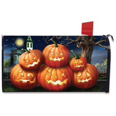 Briarwood Lane Spooky Jack O'Lanterns Halloween Magnetic Mailbox Cover Carved Pumpkins Standard