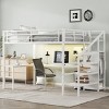 TopComfy Beds Queen Size Loft Bed with L Shaped Desk and Metal Frame with Wardrobe and Adjustable Shelf for Bedroom, White, 62.99"*68.9"*179.46" - 2 of 4