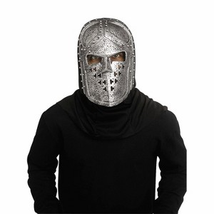 Fun World Adult Iron Knight Full Face Mask Halloween Costume Mask - Silver One Size - 1 of 1