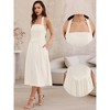 INSPIRE CHIC Women's Off Shoulder Halter Corset High Waist Swing Flowy A-Line Midi Dresses - 2 of 4