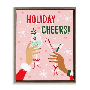 Stupell Industries Holiday Cheers Celebratory Cocktails Floating Frame Canvas Art - 1 of 4