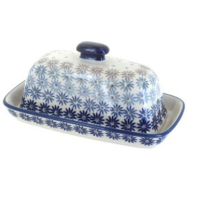 Blue Rose Polish Pottery M074 Manufaktura Butter DIsh - 1 of 2
