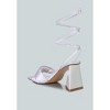 Pristine Satin Strap Triangular Block Heel Sandals Women - 3 of 4