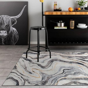 World Rug Gallery Contemporary Marble Washable Non Slip Area Rug - 1 of 4