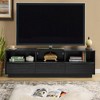 63" Mid-Century Modern TV Stand for TVs up to 75", Louver Design, Solid Wood Drawers, Media Console with Outlet Holes for Living Room - 2 of 4