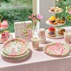 Blue Panda BLUE PANDA 144 Piece Vintage Style Tea Party Supplies, Includes Disposable Floral Paper Plates, Napkins, Cups, Cutlery - image 3 of 4