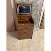 (60cm)(Walnut) 3 in 1 Vanity Desk with Plip Top Mirror,Small Make Up Vanity Set with Visible Glass Desktop - 3 of 4