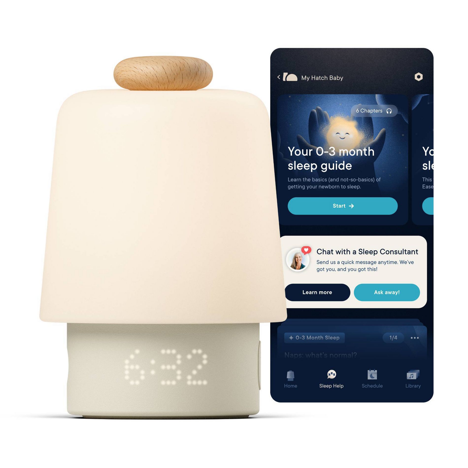 Hatch Baby Sleep Support Sound Machine - Beechwood