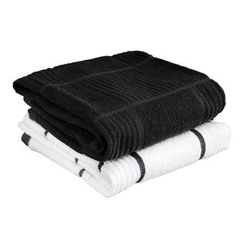 Threshold Kitchen Towels (set of 2) Coffee Black White Checked new #795