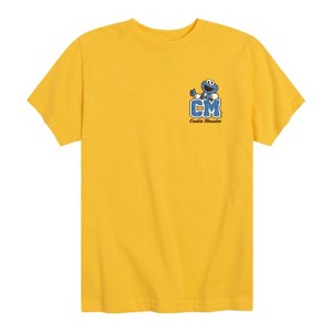 Boys' - Sesame Street - Cookie Monster Collegiate Short Sleeve Graphic T-Shirt - 1 of 4