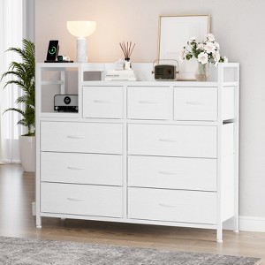 9 Drawers Dresser for Bedroom, Chest of Drawers with Fabric Bins, TV Stand Furniture, Clothing Storage Organizer for Living Room Hallway Bedroom - 1 of 4