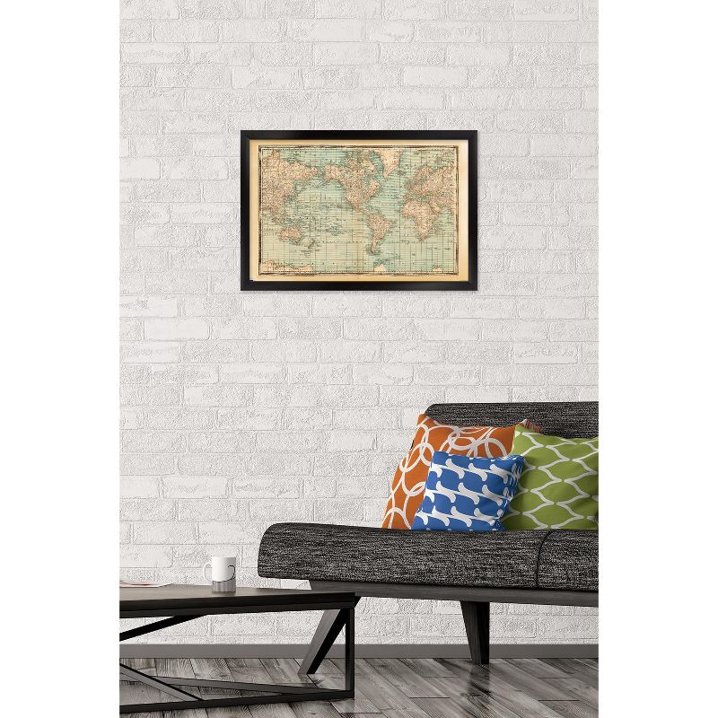 Trends International Map - Rustic Framed Wall Poster Prints, 2 of 7
