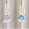 Tree City Natural Simple Wooden Beads Baby Blue Rainbow Decorative Curtain Tieback - 3 of 4
