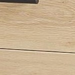 fine linen black cabinet body contrasts with natural wood color drawer surface