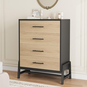 4 Dresser for Bedroom, 38.6" Tall Dresser, Tall Drawer with Storage Freestanding, Wooden Closet Storage Chest for Living Room - 1 of 4