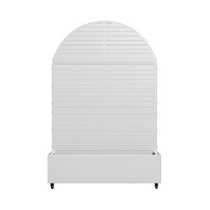 Lirago Metal Planter Box privacy screen Garden Bed with Trellis and Wheels - 1 of 4
