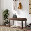 Roundhill Furniture Strata Velvet Upholstered Dining Bench, Chocolate - 3 of 4
