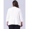 Agnes Orinda Women's Plus Size Fashion Formal with 3/4 Pleated Sleeves and Shawl Collar Blazers - 4 of 4