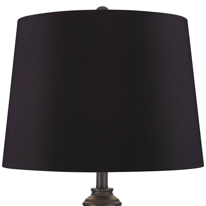 360 Lighting Lynn 26" Tall Skinny Buffet Modern Table Lamps Set of 2 Black Finish Metal Living Room Bedroom Bedside Nightstand House Office Home, 2 of 6